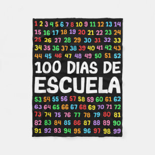 100 Dias De Escuela Spanish Teacher Fleece Blanket