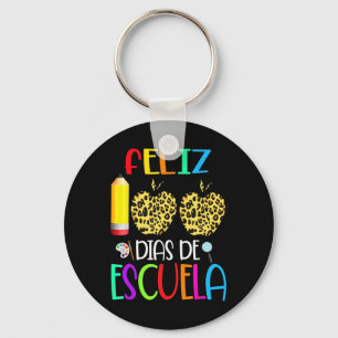 100 Dias De Escuela Tee Spanish 100 Days Of School Key Ring