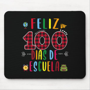 100 Dias De La Escuela Tee 100 Days Of School Span Mouse Mat
