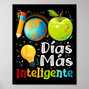 100 Dias Mas Inteligente Spanish Teacher 100th Day Poster