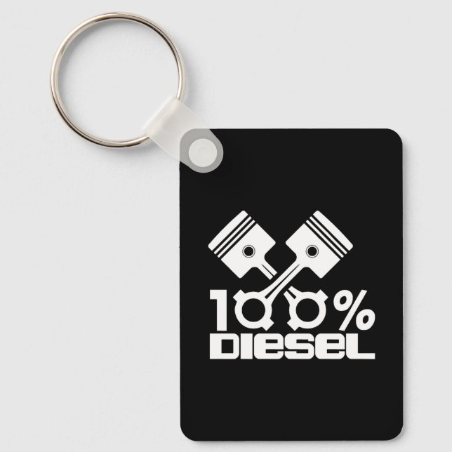 100 Diesel I Dieselholics I Trucker Key Ring (Front)