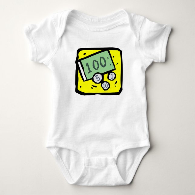 100 Dollar Bill Baby Bodysuit (Front)