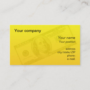 "100 dollar bill" business card