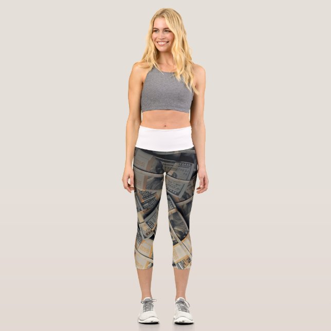 100 Dollar Bill Yoga Capris (Front)