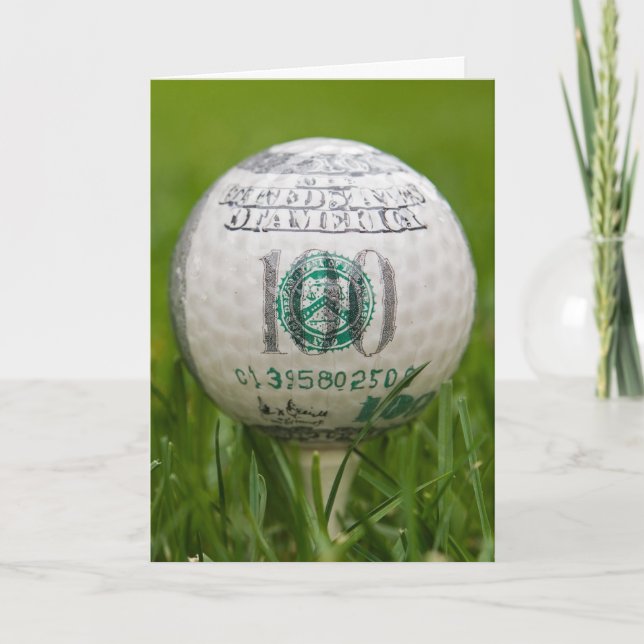 100 Dollar Birthday Golf Ball Card (Front)