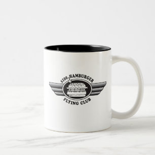 100 Dollar Hamburger - Flying Club Two-Tone Coffee Mug