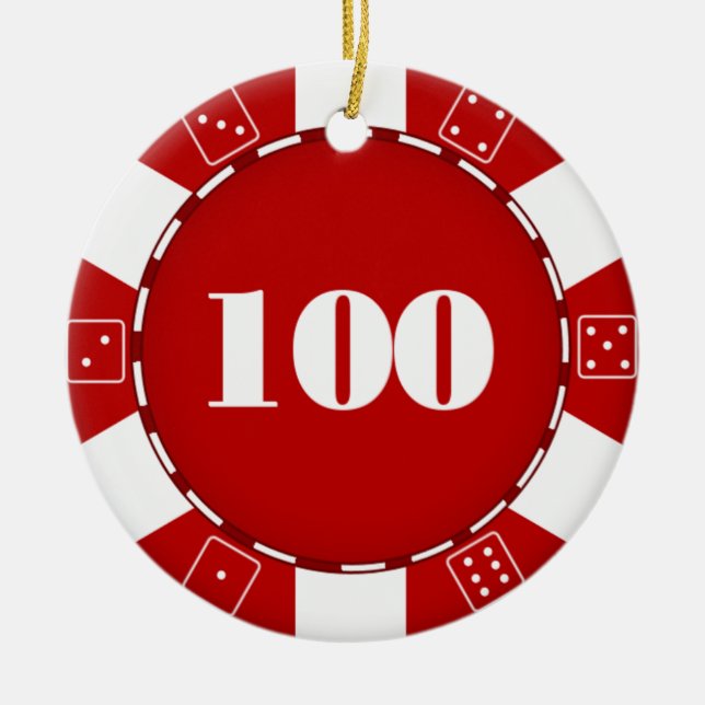 100 Dollar Poker Chip Ornament (Front)