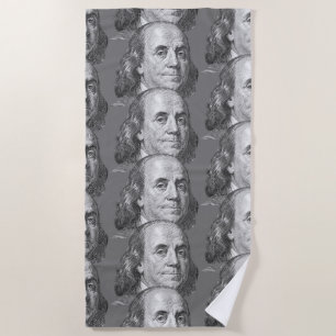 100 dollars, Benjamin Franklin Beach Towel