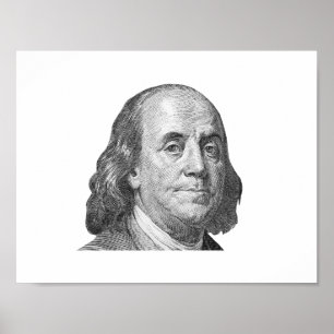 100 dollars, Benjamin Franklin Poster