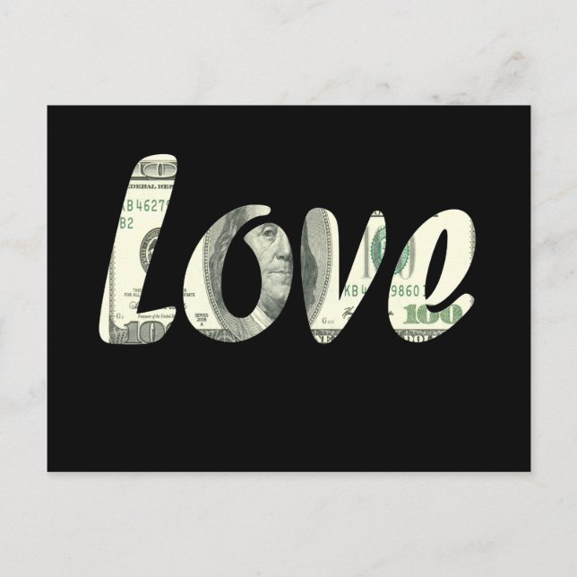 100 dollars love postcard (Front)