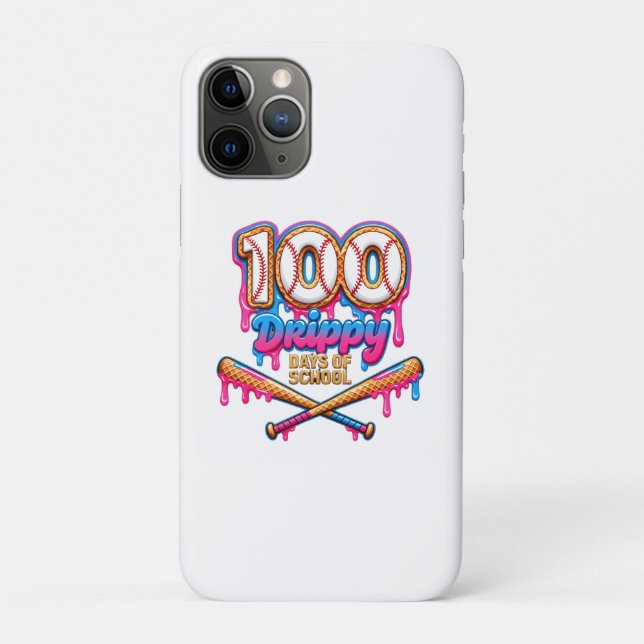 100 Drippy Days of School Baseball Boys Toddler  Case-Mate iPhone Case (Back)