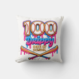 100 Drippy Days of School Baseball Boys Toddler Cushion