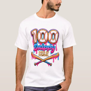 100 Drippy Days of School Baseball Boys Toddler T-Shirt