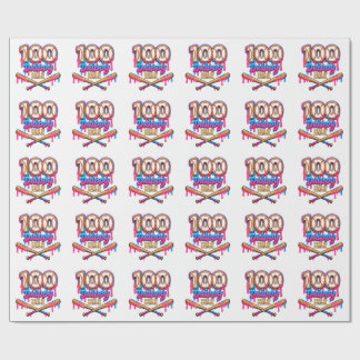 100 Drippy Days of School Baseball Boys Toddler Wrapping Paper