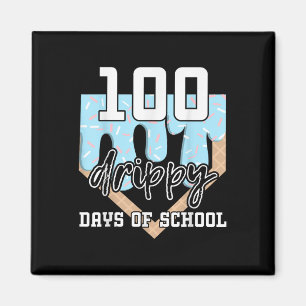 100 Drippy Days Of School Baseball Ice Cream 100th Magnet