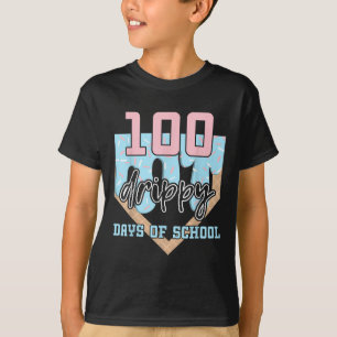 100 Drippy Days Of School Baseball Ice Cream 100th T-Shirt