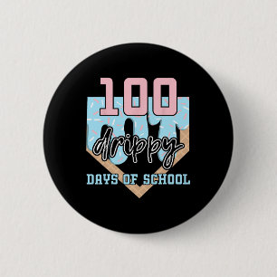 100 Drippy Days Of School Bysebyll Ice Cream 100th 6 Cm Round Badge