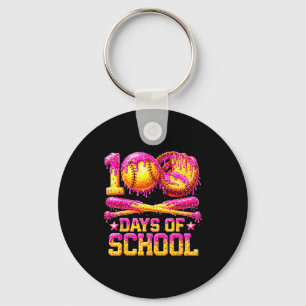 100 drippy days of school softball ice cream 100th key ring