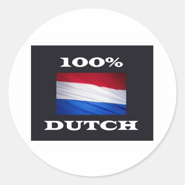 100% dUTCH Classic Round Sticker (Front)