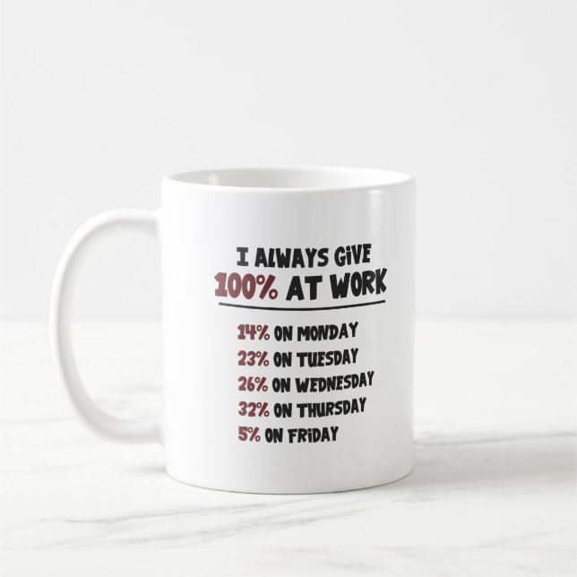 100% Effort at Work Coffee Mug (Left)