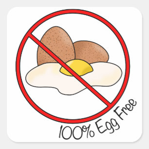 100% Egg Free Square Sticker