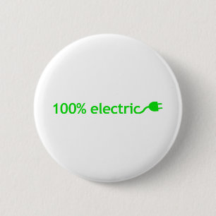 100% Electric Vehicle 6 Cm Round Badge