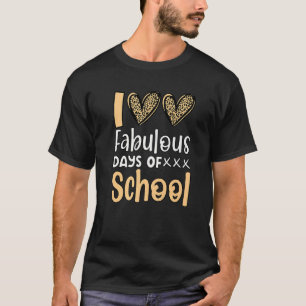 100 fabulous days of School Teachers Cute Heart Le T-Shirt