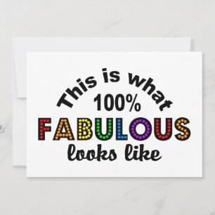 100% FABULOUS invitation, customise Invitation