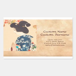 100 Figures of Beauties Wearing Takasago Kimonos Rectangular Sticker