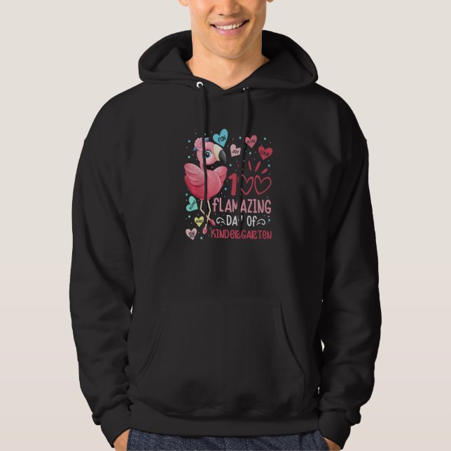 100 Flamazing Day of Kindergarten Flamingo 100 Day Hoodie (Front)