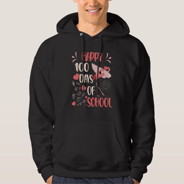 100 Flamazing Days of School Flamingo 100th Day Te Hoodie (Front)