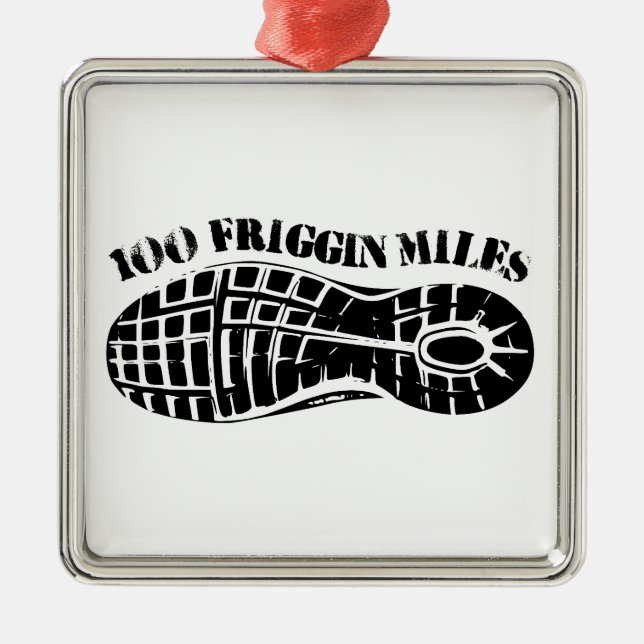 100 Friggin Miles Ultra Running Tread Metal Tree Decoration (Front)