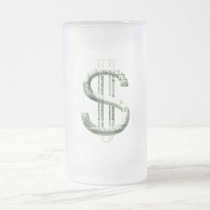 $100 FROSTED GLASS BEER MUG