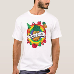 "100% Fruit" rainbow coloured kawaii fruit T-Shirt