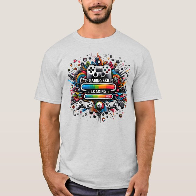 100% Gaming Skills Complete Rainbow Explosion T-Shirt (Front)