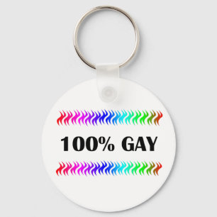 100% Gay Key Ring