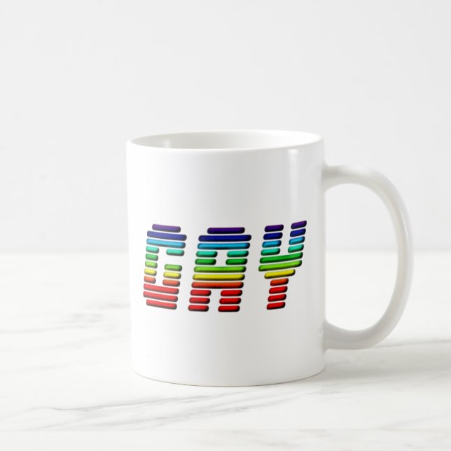 100% Gay Rainbow Typography Gay Pride Coffee Mug (Right)