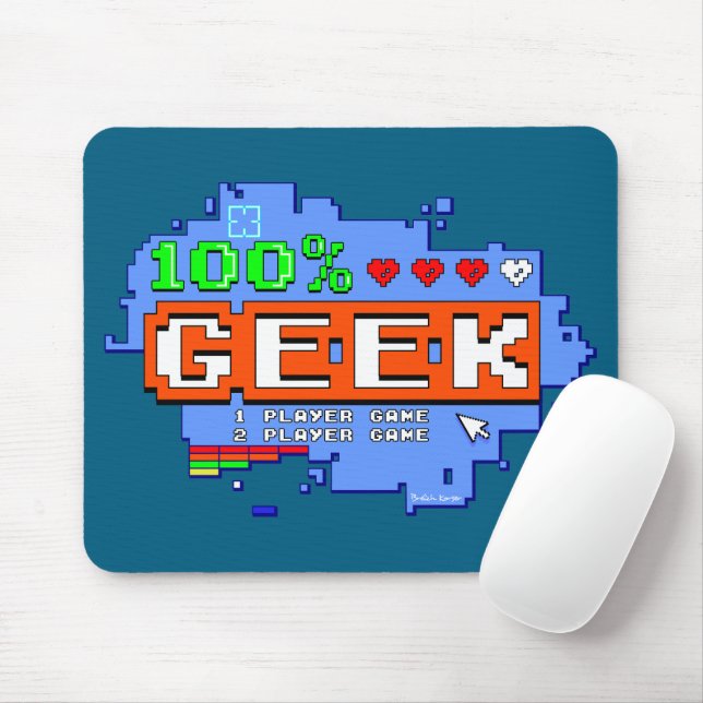 100% Geek Mouse Mat (With Mouse)