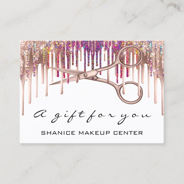 100 Gift Certificate Hairdresser Scissors Drips (Front)