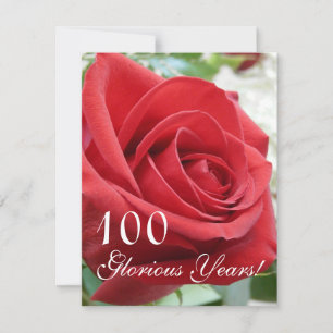 100 Glorious Years!-Birthday Celebration/Red Rose Invitation