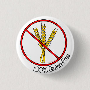 100% Gluten Free 3 Cm Round Badge