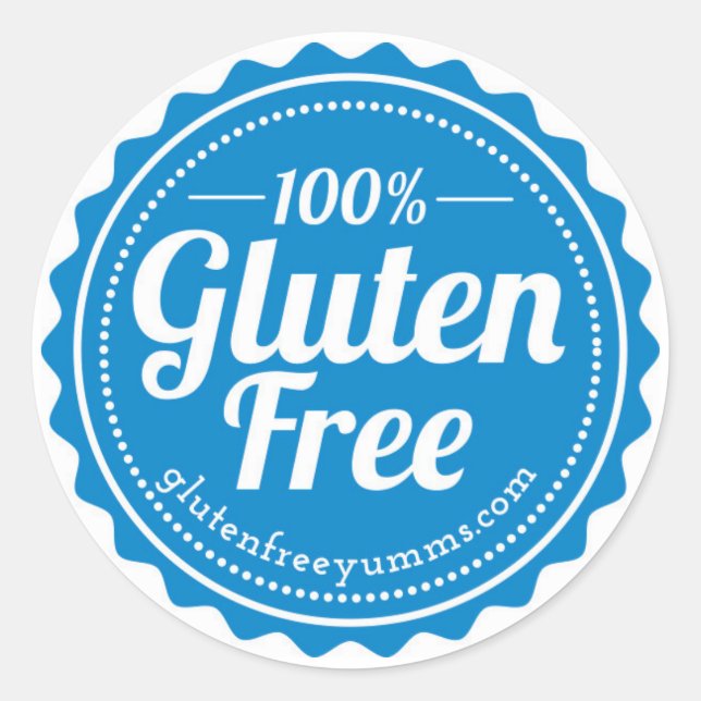 100% Gluten Free Stickers — Blue (Front)