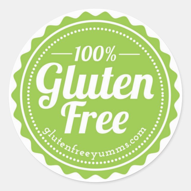 100% Gluten Free Stickers — Green (Front)