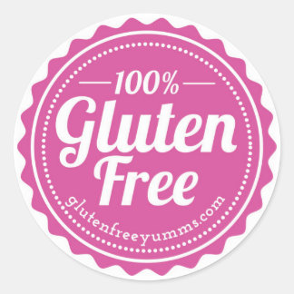 100% Gluten-Free Stickers — Pink