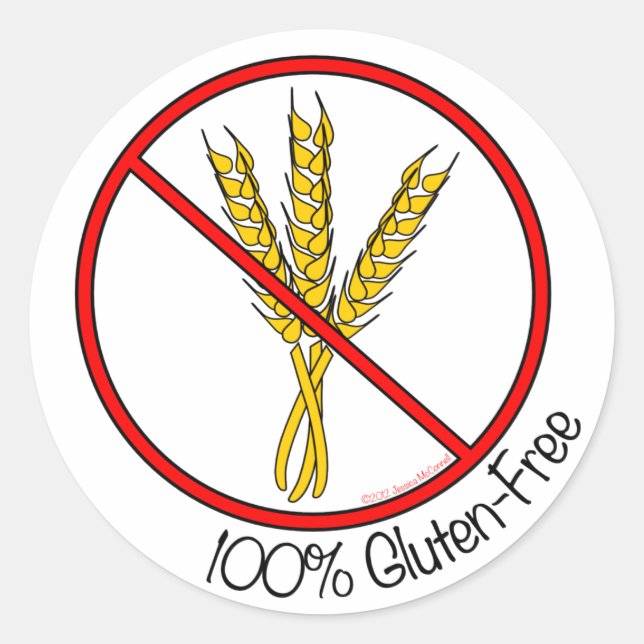 “100% Gluten-Free” Stickers (Small) (Front)