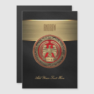 [100] Gold Roman Imperial Eagle Magnetic Invitation