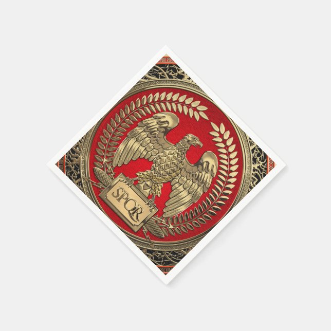 [100] Gold Roman Imperial Eagle Napkin (Corner)