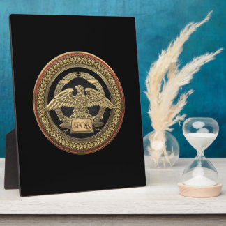 [100] Gold Roman Imperial Eagle on Gold Medallion Plaque