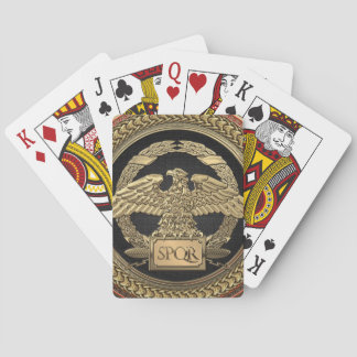 [100] Gold Roman Imperial Eagle on Gold Medallion Playing Cards
