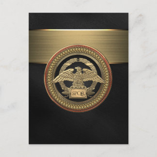 [100] Gold Roman Imperial Eagle on Gold Medallion Postcard